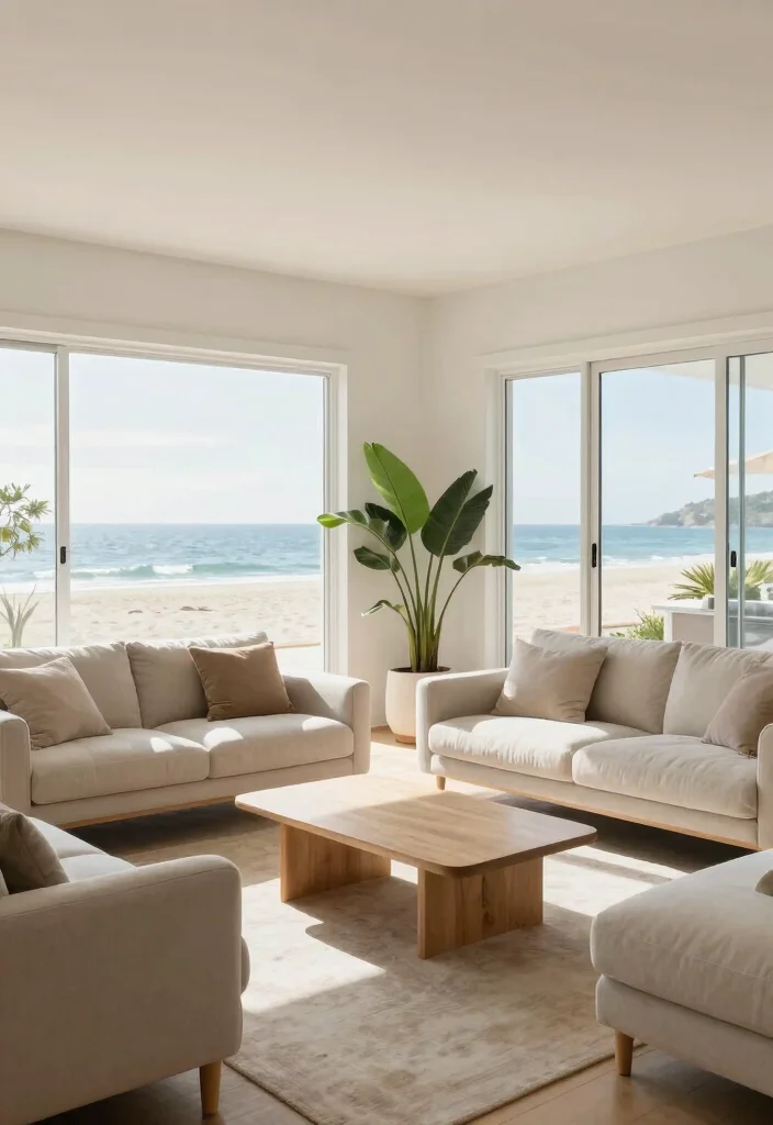 10 Beach House Living Room Ideas That Feel Breezy and Calm 7. Open and Spacious Layout 0