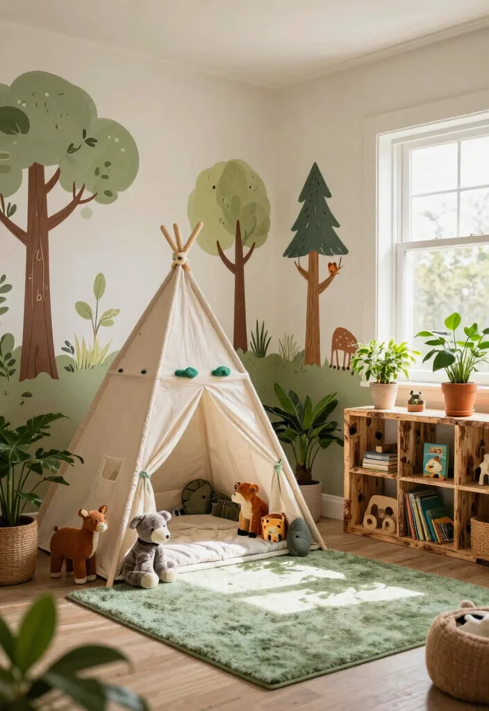 10 Boy Playroom Ideas with Energy and Smart Storage 1. Nature Inspired Playroom 0
