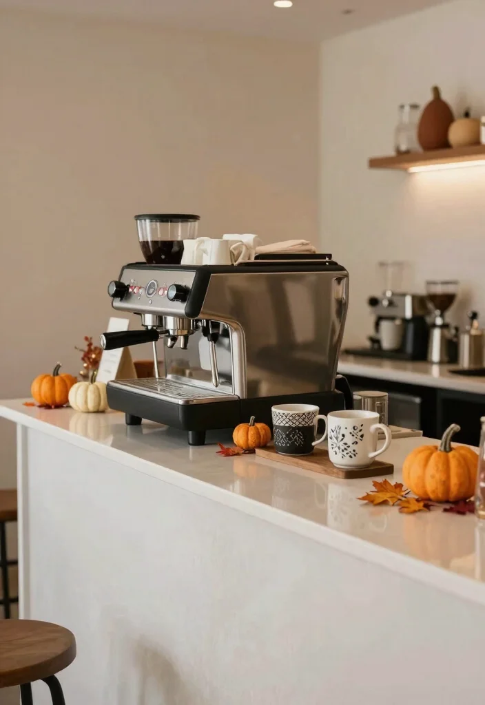10 Countertop Coffee Bar Ideas That Feel Clean and Curated 10. Seasonal Decor Touches 0