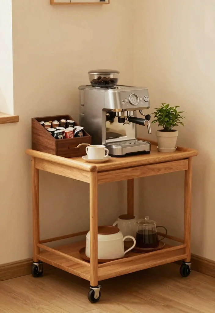10 Countertop Coffee Bar Ideas That Feel Clean and Curated 2. Compact Coffee Station for Small Spaces 0