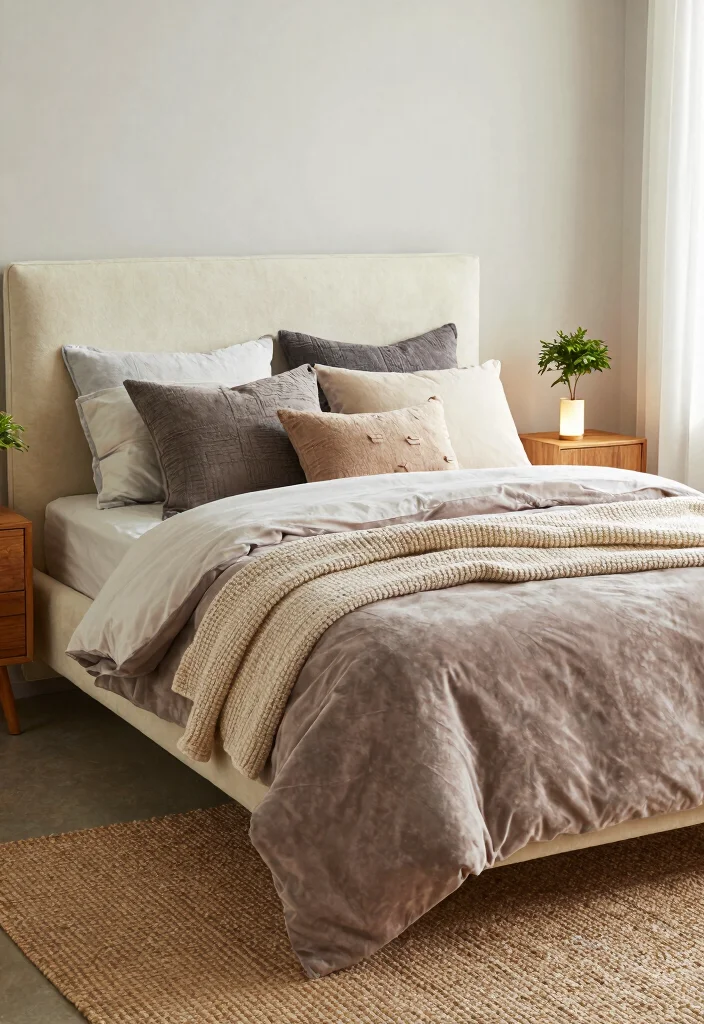 10 Cream Headboard Bedroom Ideas with Warm Layered Neutrals 12 10 Cream Headboard Bedroom Ideas with Warm Layered Neutrals 2. Layered Textures for Ultimate Comfort 0