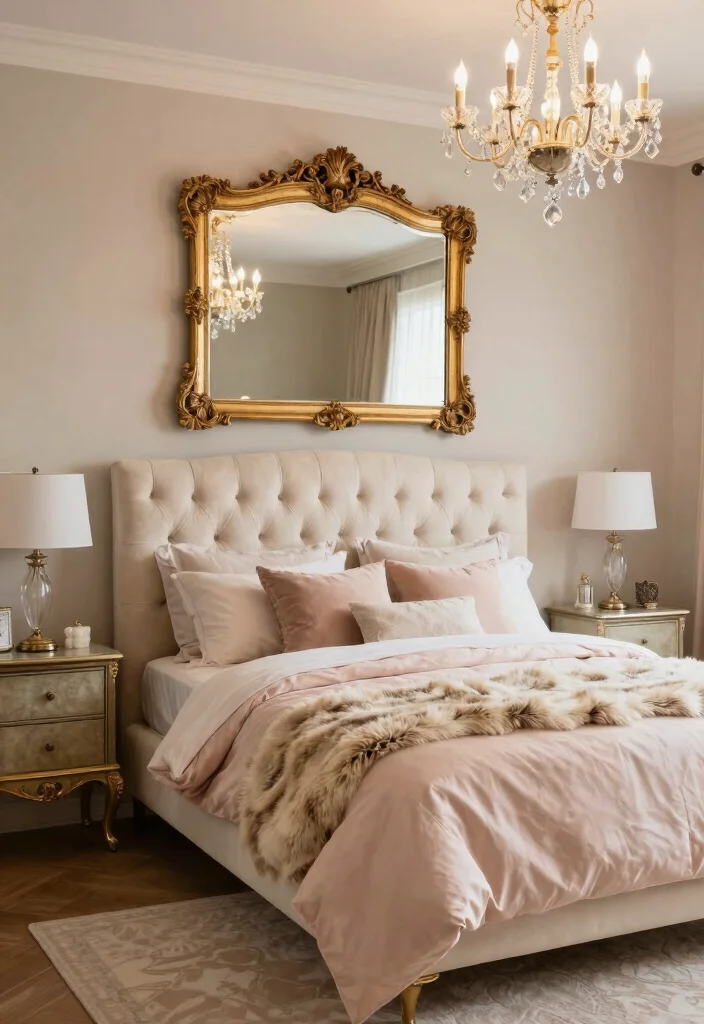 10 Cream Headboard Bedroom Ideas with Warm Layered Neutrals 36 10 Cream Headboard Bedroom Ideas with Warm Layered Neutrals 6. Vintage Glam with Gold Accents 0