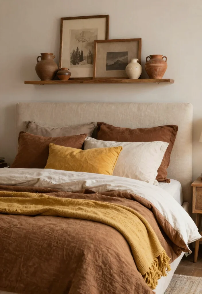 10 Cream Headboard Bedroom Ideas with Warm Layered Neutrals 39 10 Cream Headboard Bedroom Ideas with Warm Layered Neutrals 9. Warm Earth Tones for a Cozy Retreat 0