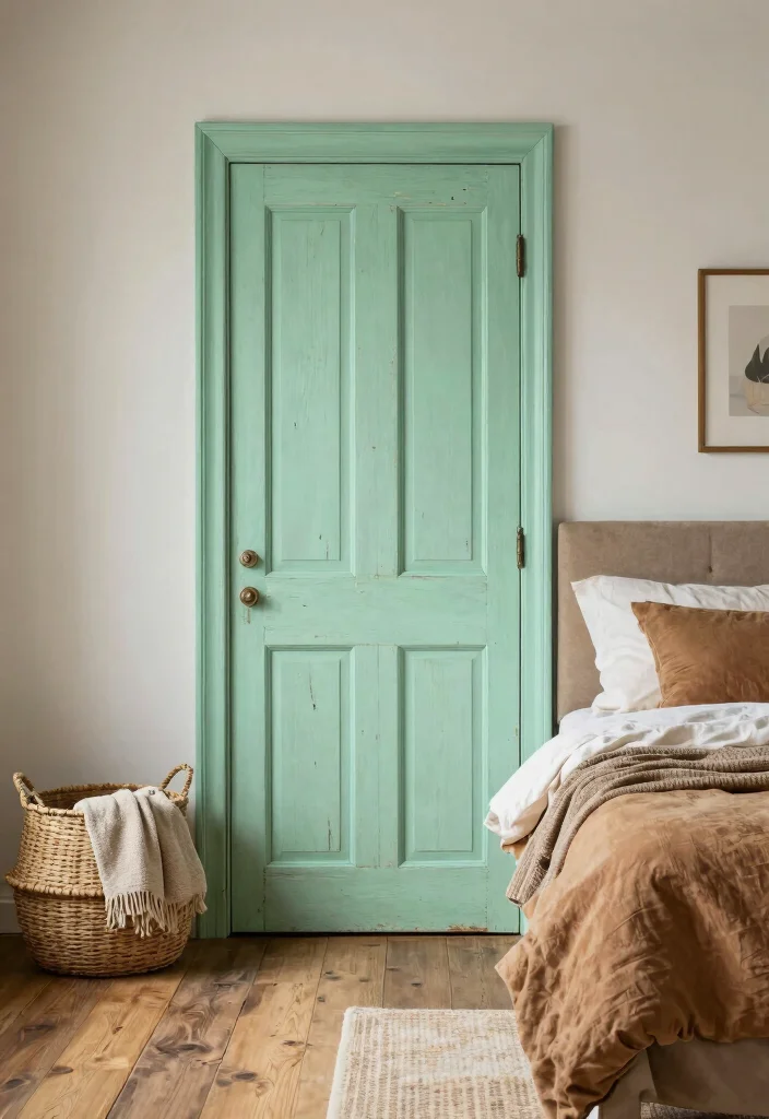 10 Fake Headboard Ideas That Instantly Add Character 5. Vintage Door Headboard 0