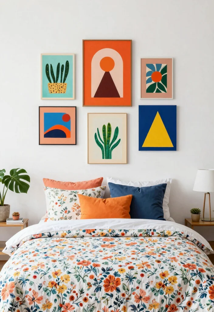 10 Fake Headboard Ideas That Instantly Add Character 8. Layered Art Panels 0