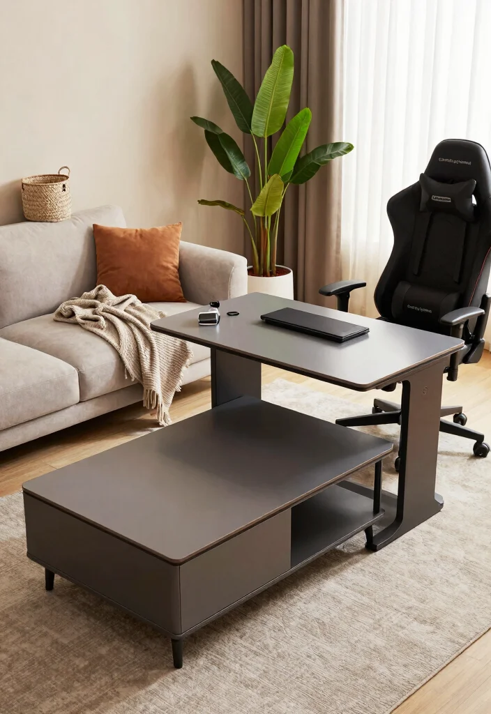 10 Gamer Living Room Ideas That Still Feel Adult and Stylish 35 10 Gamer Living Room Ideas That Still Feel Adult and Stylish 5. Multi Functional Furniture 0