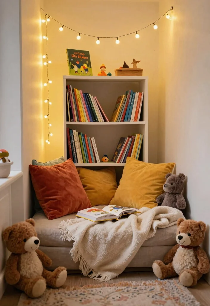10 Girl Playroom Ideas That Feel Sweet but Not Overdone 3. Cozy Reading Nook 0