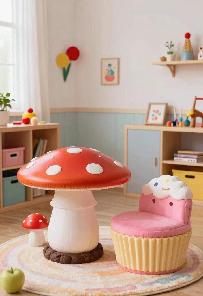10 Girl Playroom Ideas That Feel Sweet but Not Overdone 4. Whimsical Furniture Choices 0