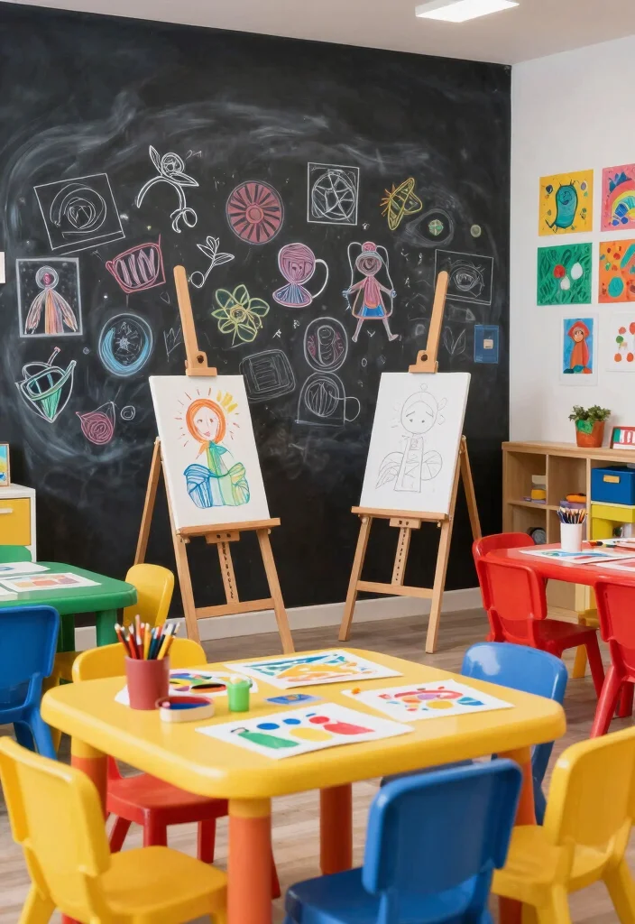 10 Girl Playroom Ideas That Feel Sweet but Not Overdone 6. Interactive Art Stations 0