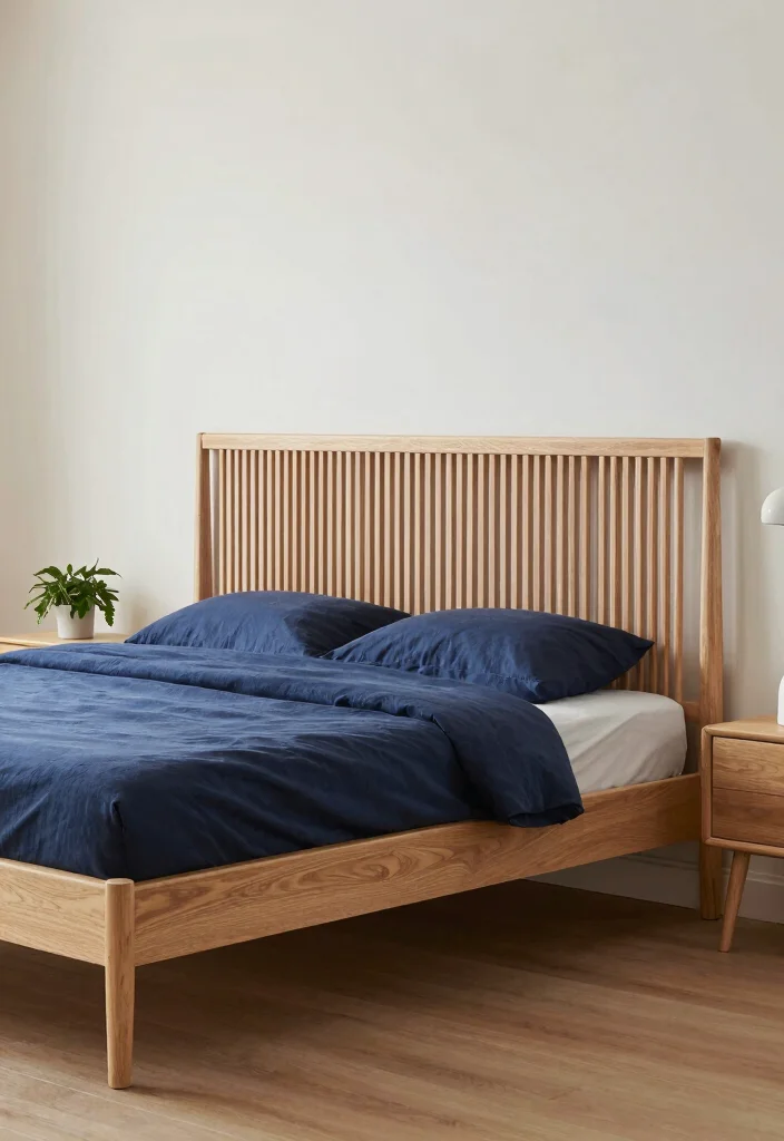 10 Headboard Ideas Bedroom Modern with Sharp Clean Lines 4. Minimalist Slatted Wood Headboard 0
