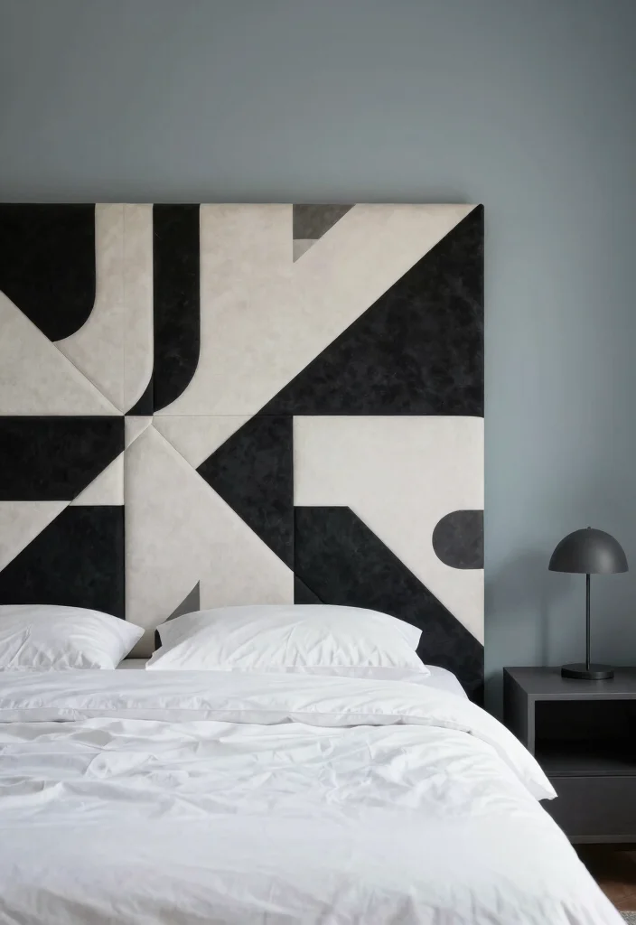 10 Headboard Ideas Bedroom Modern with Sharp Clean Lines 6. Geometric Design Headboard 0