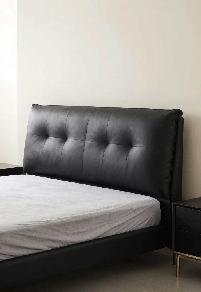 10 Headboard Ideas Bedroom Modern with Sharp Clean Lines 7. Leather or Faux Leather Headboard 0