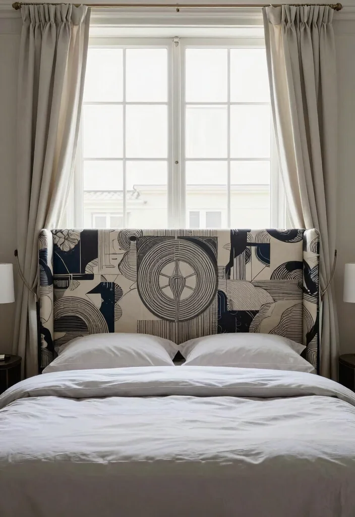 10 Headboard in Front of Window Ideas That Surprisingly Work 10. Curated Art Inspired Headboards 0