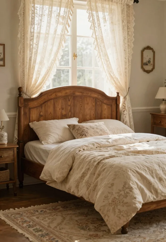 10 Headboard in Front of Window Ideas That Surprisingly Work 3. Vintage Wooden Headboards 0