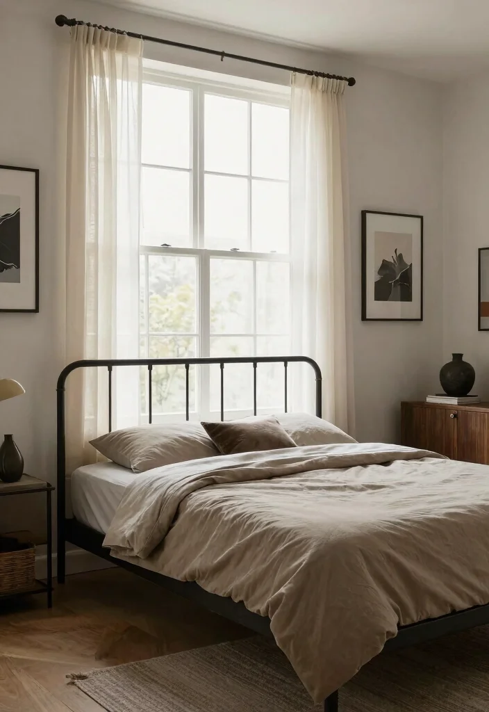 10 Headboard in Front of Window Ideas That Surprisingly Work 6. Industrial Style Metal Headboard 0