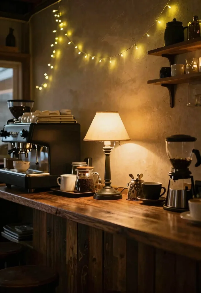 10 Home Coffee Bar Ideas for Cozy Weekend Reset Vibes 10. Warm Lighting 0