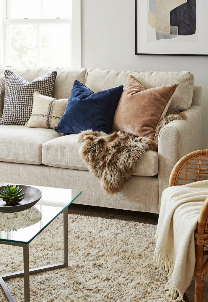 10 Living Room Decor Apartment Ideas That Feel High End 1. Layered Textures for Depth 0