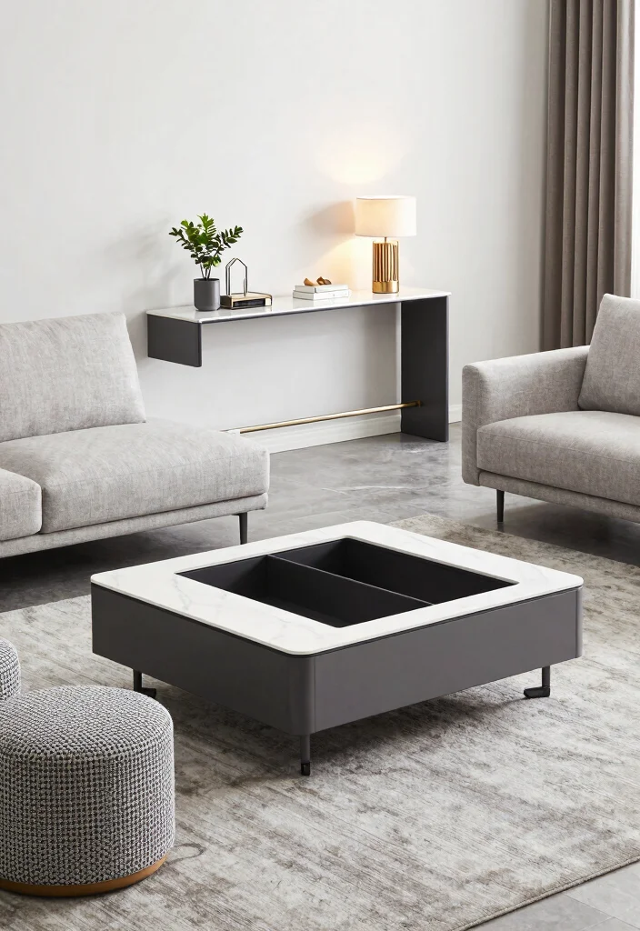 10 Living Room Decor Apartment Ideas That Feel High End 5. Multi Functional Furniture 0