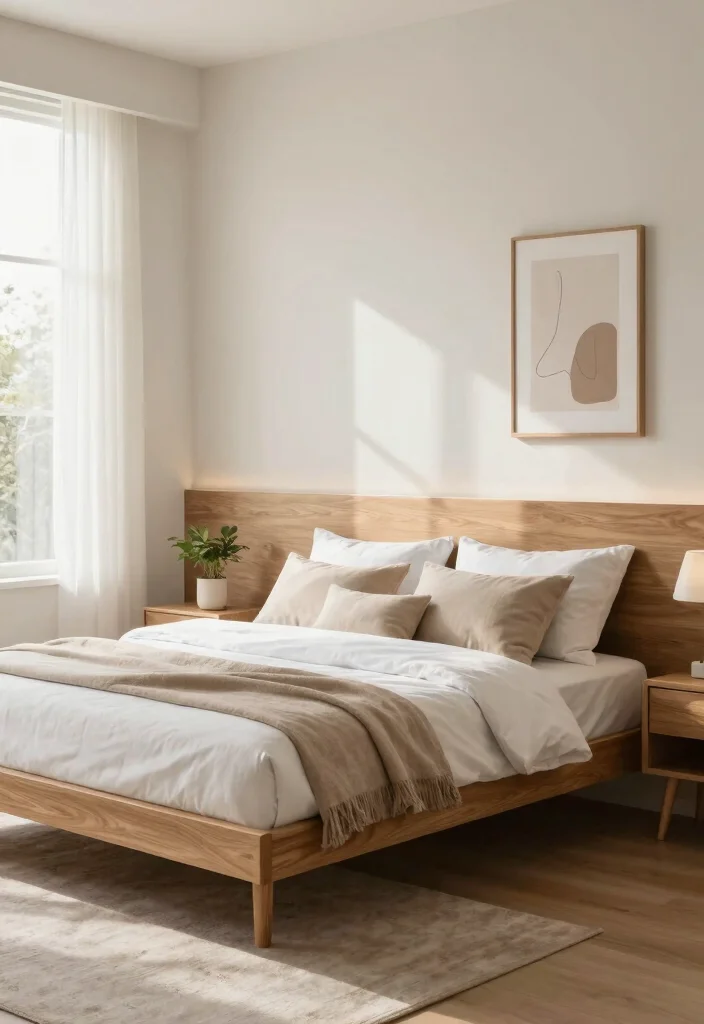 10 Modern Bed Headboard Ideas That Feel Architectural and Clean 1. Floating Wooden Headboard 0