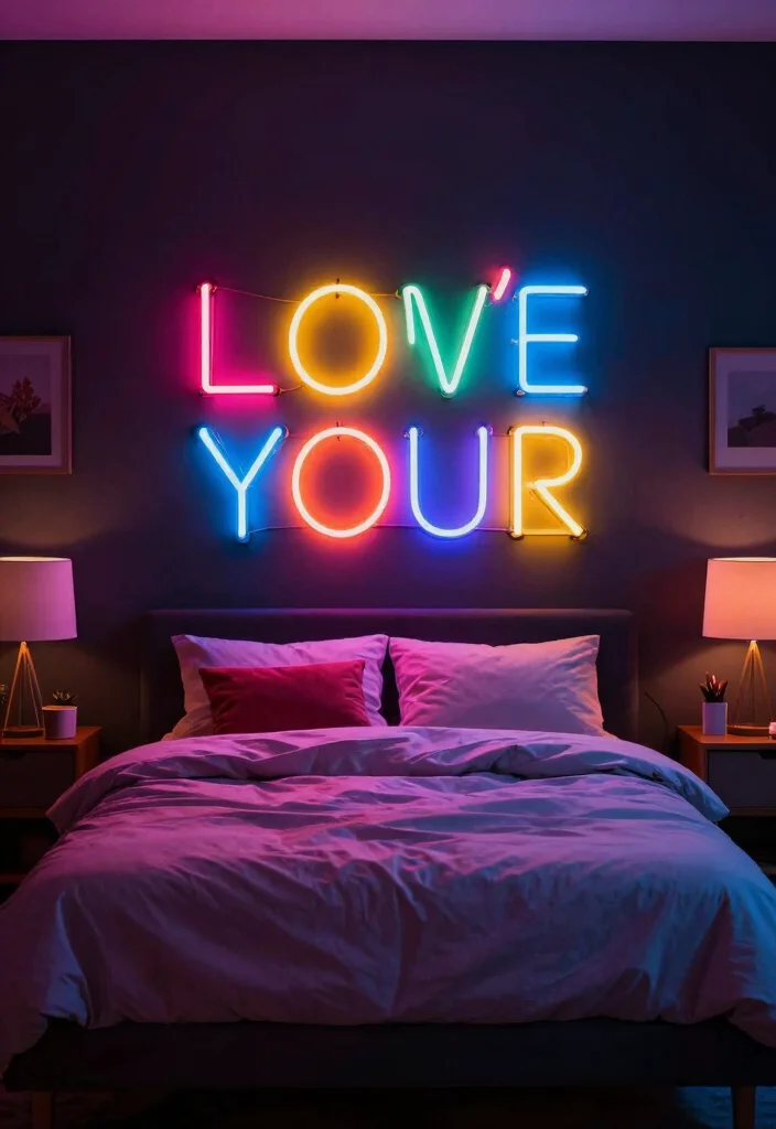 10 Modern Bed Headboard Ideas That Feel Architectural and Clean 10. Neon Light Headboard 0