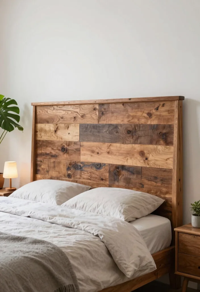 10 Modern Bed Headboard Ideas That Feel Architectural and Clean 7. Reclaimed Wood Headboard 0