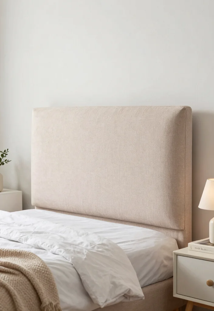 10 Modern Bed Headboard Ideas That Feel Architectural and Clean 8. Canvas or Fabric Headboard 0