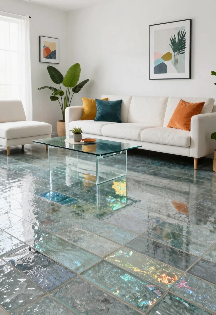 10 Modern Living Room Tile Floor Ideas That Feel Sleek and Polished 38 10 Modern Living Room Tile Floor Ideas That Feel Sleek and Polished 8. Eco Friendly Glass Tiles 0
