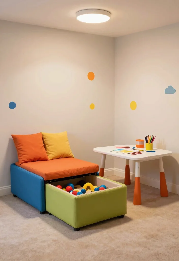 10 Playroom Ideas Small Space That Still Feel Open and Airy 1. Multifunctional Furniture 0