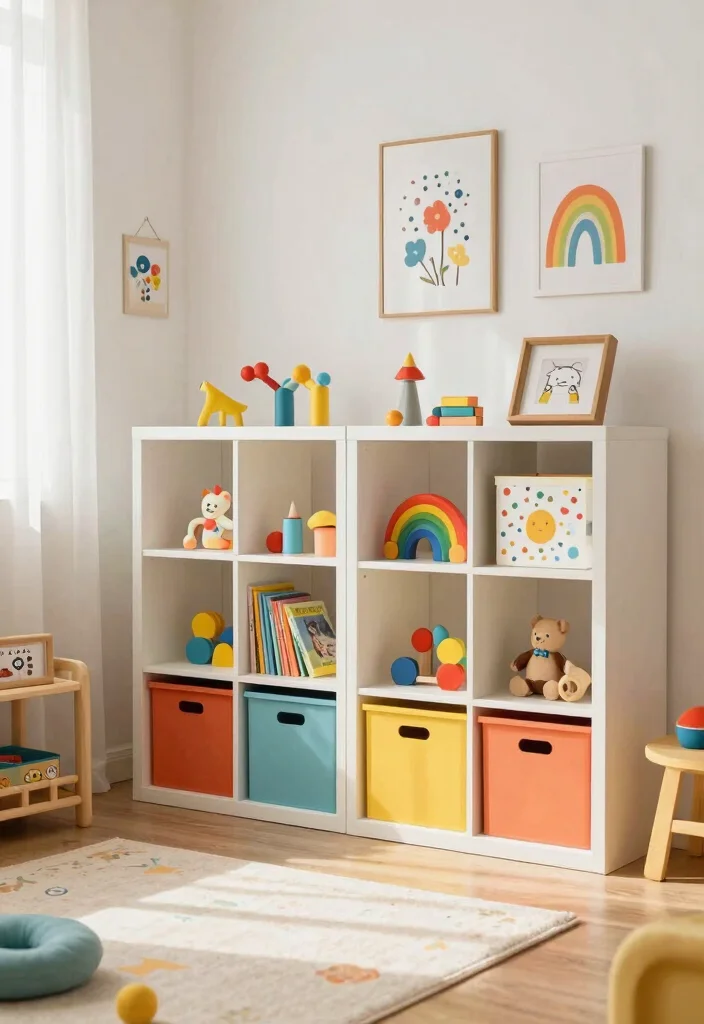 10 Playroom Ideas Small Space That Still Feel Open and Airy 5. Open Shelving 0