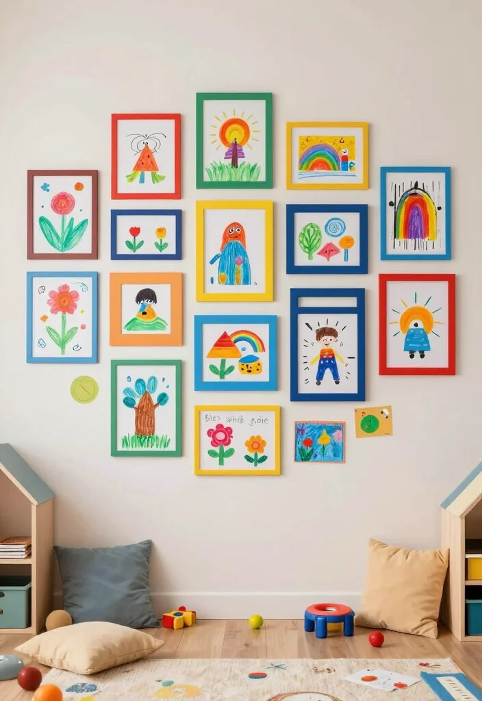 10 Playroom Ideas Small Space That Still Feel Open and Airy 7. Personalized Artwork 0