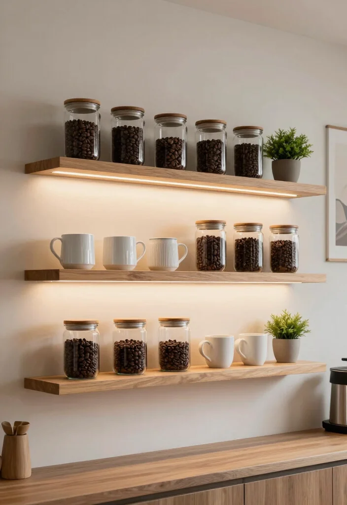 10 Simple Coffee Bar Ideas That Still Feel Designer Approved 1 10 Simple Coffee Bar Ideas That Still Feel Designer Approved 1. Floating Shelves for an Airy Feel 0