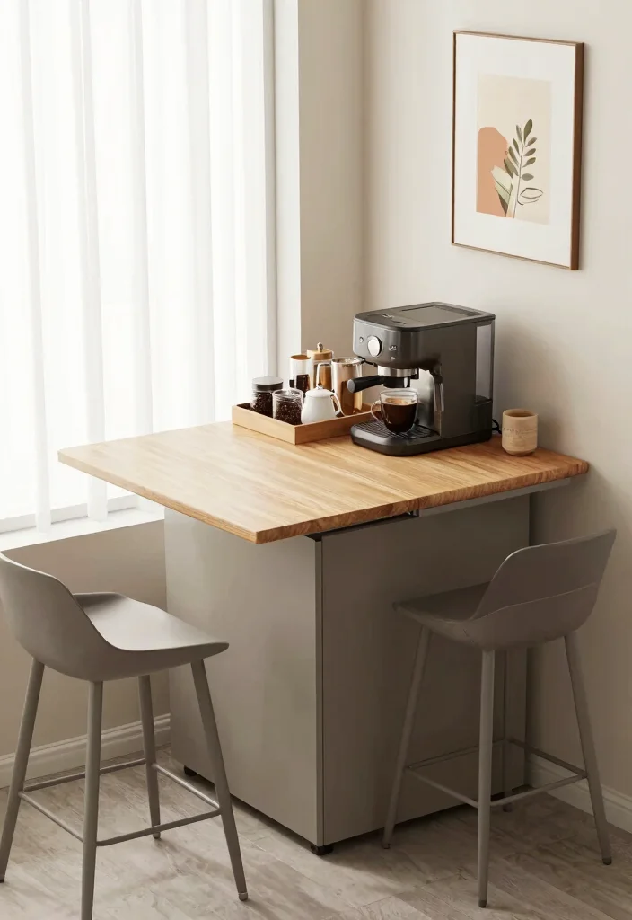 10 Small Coffee Bar Ideas That Turn Tiny Corners Into Ritual Spots 5. Multi Functional Coffee Station 0