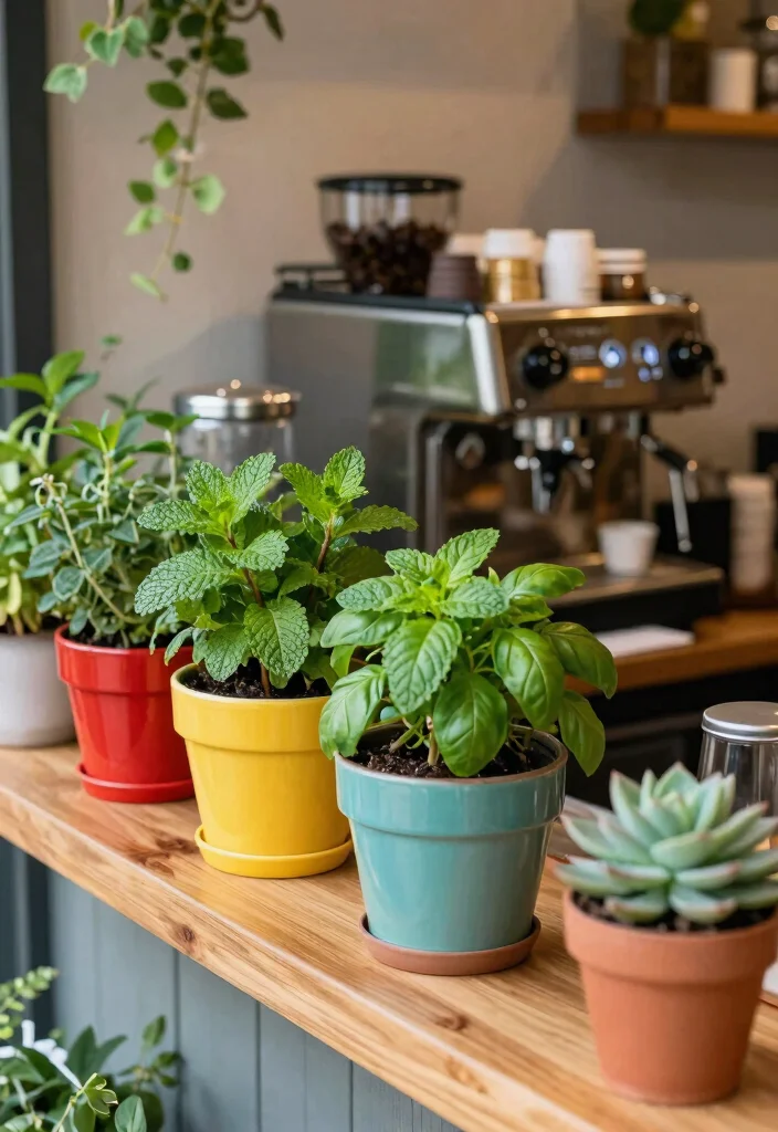 10 Small Coffee Bar Ideas That Turn Tiny Corners Into Ritual Spots 9. Miniature Garden Coffee Spot 0