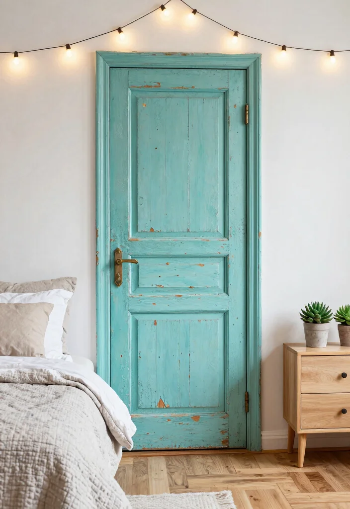 12 Alternative Headboard Ideas That Feel Creative and Bold 1. Vintage Door Headboard 0