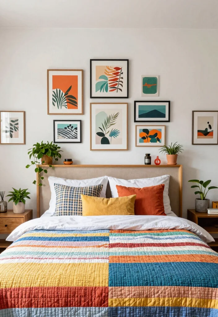 12 Alternative Headboard Ideas That Feel Creative and Bold 12. Art Gallery Headboard 0