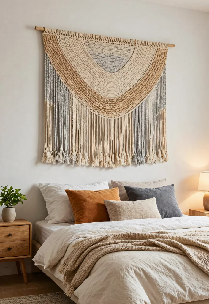 12 Alternative Headboard Ideas That Feel Creative and Bold 2. Woven Wall Hanging 0