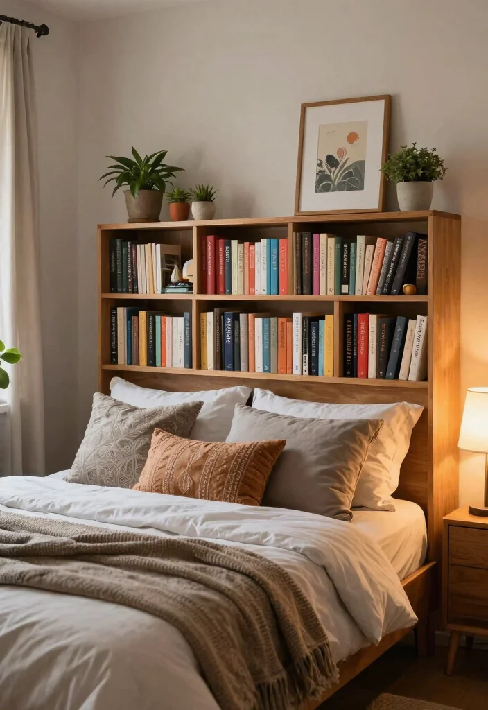 12 Alternative Headboard Ideas That Feel Creative and Bold 3. Book Laden Headboard 0