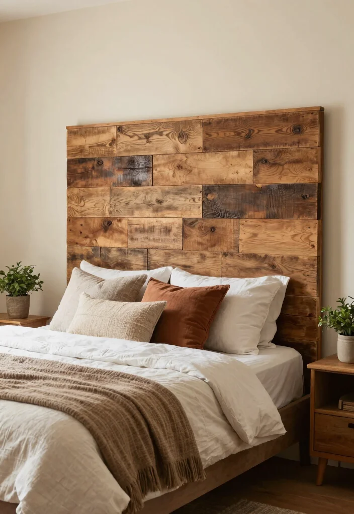 12 Alternative Headboard Ideas That Feel Creative and Bold 4. Reclaimed Wood Planks 0