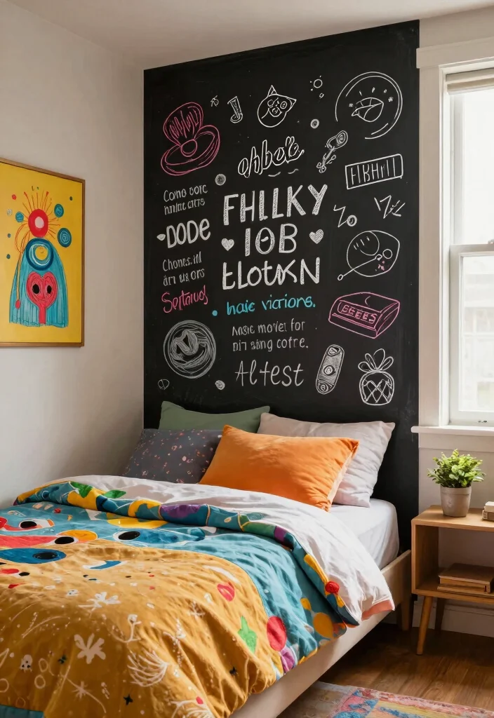 12 Alternative Headboard Ideas That Feel Creative and Bold 8. Chalkboard or Whiteboard Headboard 0