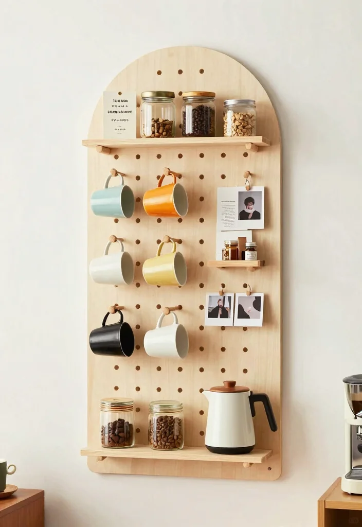 12 Coffee Bar Ideas for Small Spaces That Feel Surprisingly Luxe 61 12 Coffee Bar Ideas for Small Spaces That Feel Surprisingly Luxe 11. Vertical Coffee Station with Pegboard 0