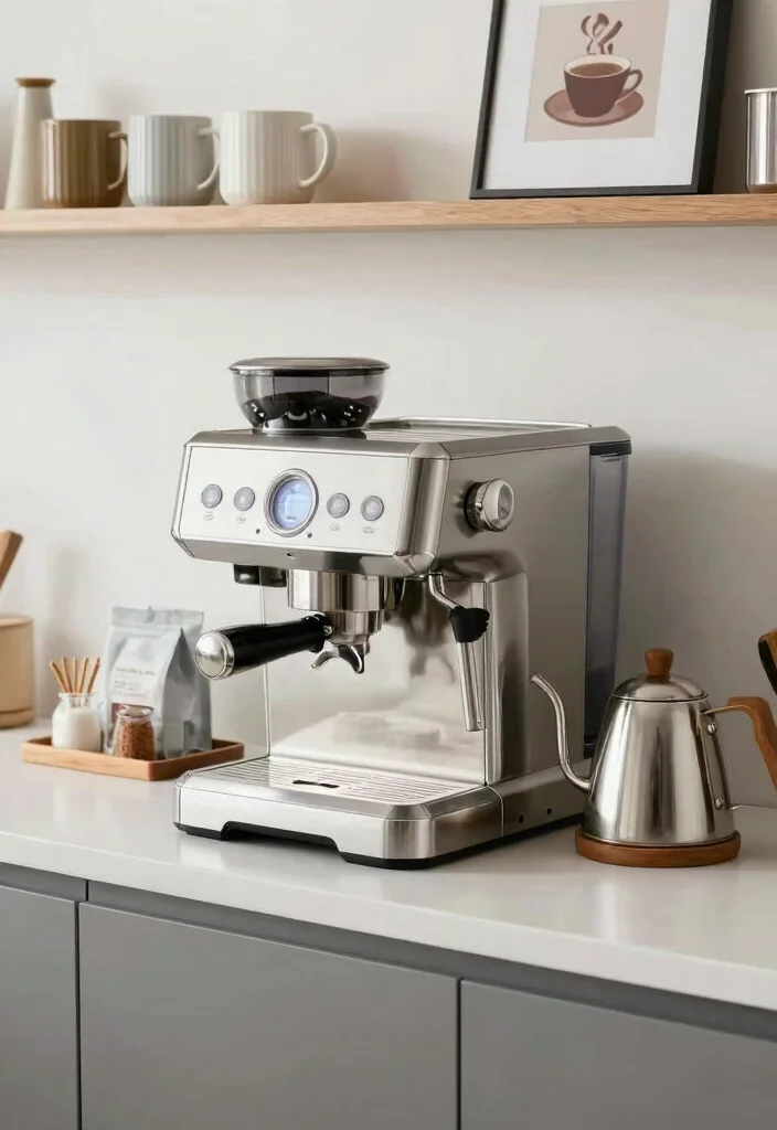 12 Coffee Bar Ideas for Small Spaces That Feel Surprisingly Luxe 3 12 Coffee Bar Ideas for Small Spaces That Feel Surprisingly Luxe 3. Sleek Countertop Coffee Brewer 0