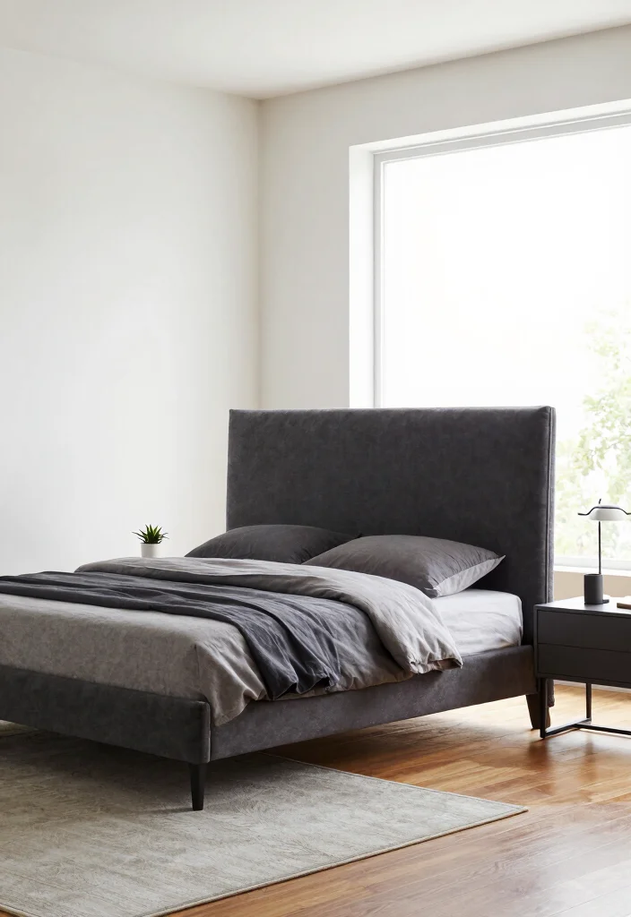 12 Dark Grey Headboard Bedroom Ideas That Feel Hotel Inspired 1. Sleek and Contemporary 0