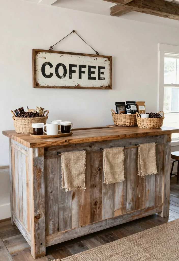 12 Elegant Coffee Bar Ideas That Look Effortlessly Expensive 14 12 Elegant Coffee Bar Ideas That Look Effortlessly Expensive 4. Rustic Farmhouse 0