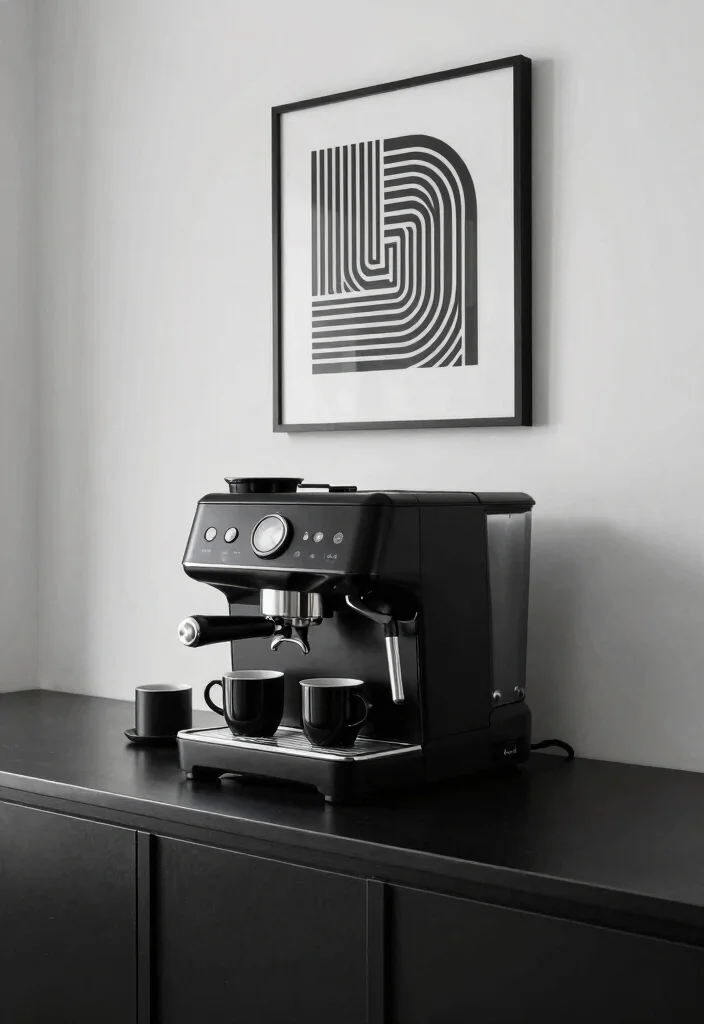 12 Elegant Coffee Bar Ideas That Look Effortlessly Expensive 25 12 Elegant Coffee Bar Ideas That Look Effortlessly Expensive 5. Chic Monochrome 0