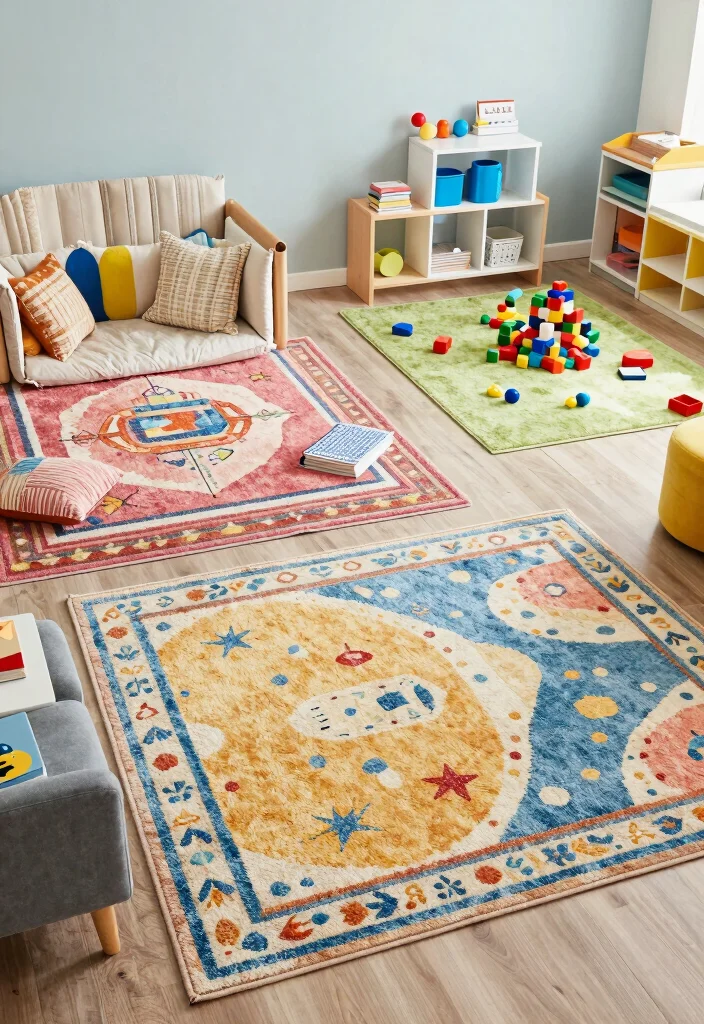 12 Kids Playroom Ideas Small Space That Still Feel Big 7. Use of Rugs to Define Areas 0