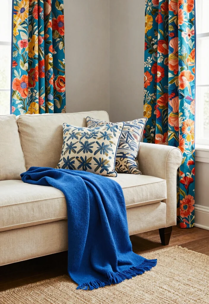 12 Living Room Ideas Colorful Yet Surprisingly Cohesive 4. Play with Textiles 0