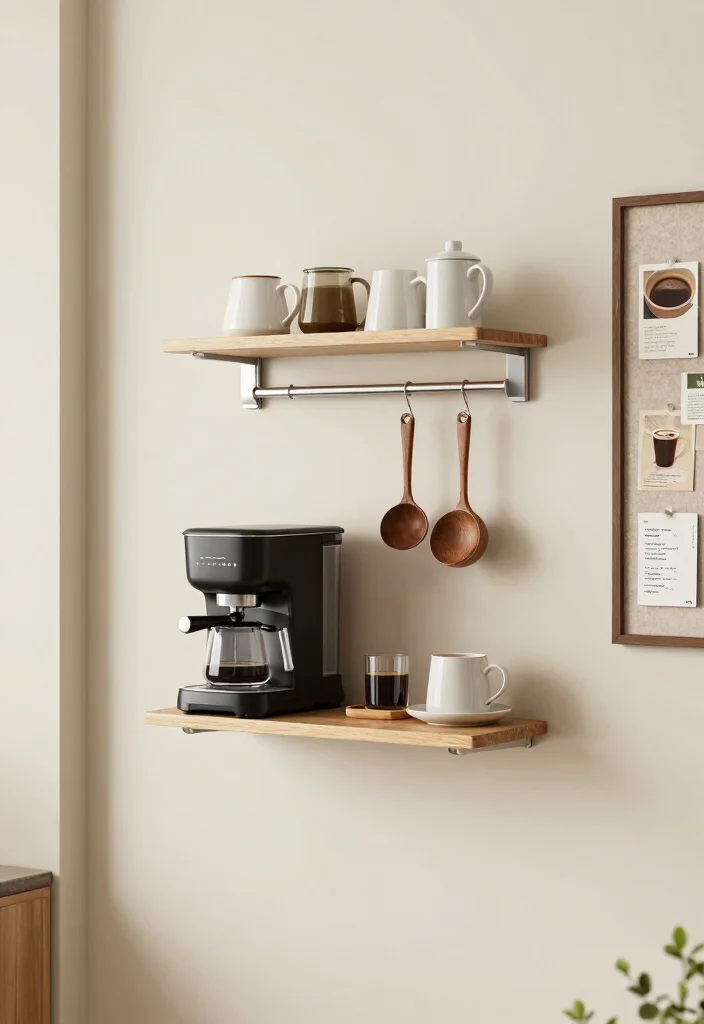 12 Mini Coffee Bar Ideas That Fit Anywhere Without Looking Cramped 6. Wall Mounted Coffee Station 0