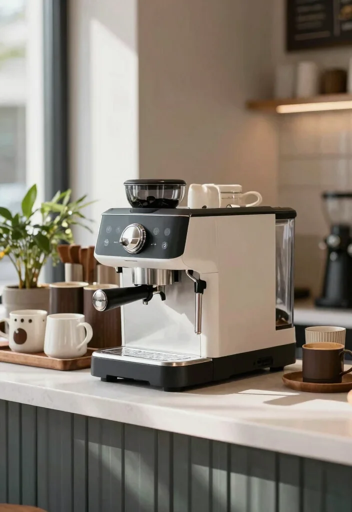 12 Mini Coffee Bar Ideas That Fit Anywhere Without Looking Cramped 9. Compact Coffee Machine 0