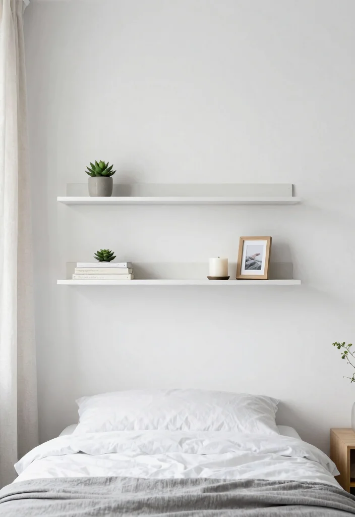 12 No Headboard Ideas Bedroom That Still Look Styled and Intentional 12 12 No Headboard Ideas Bedroom That Still Look Styled and Intentional 2. Floating Shelves 0