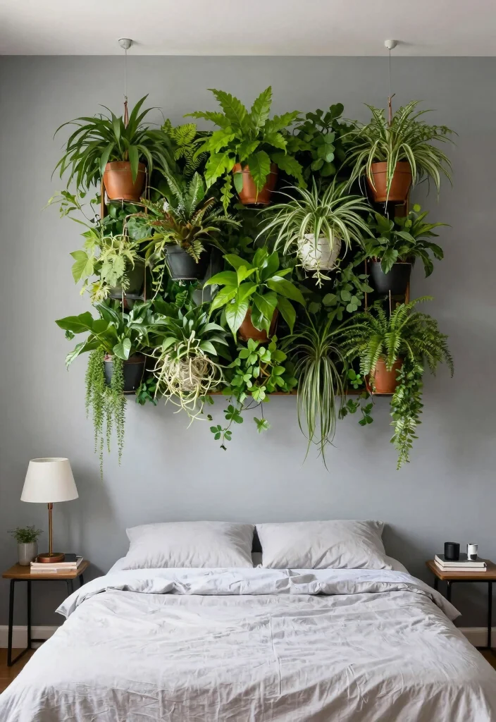 12 No Headboard Ideas Bedroom That Still Look Styled and Intentional 25 12 No Headboard Ideas Bedroom That Still Look Styled and Intentional 5. Vertical Garden 0